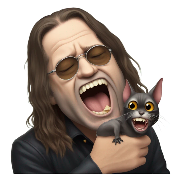 ozzy osbourne biting an animal like a bat sticker