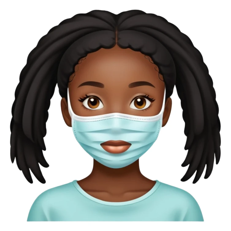 black girl skin care face mask sticker