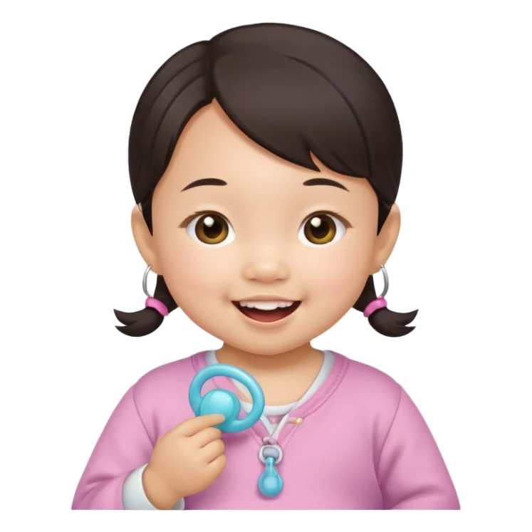 a asian baby girl with pacifier sticker