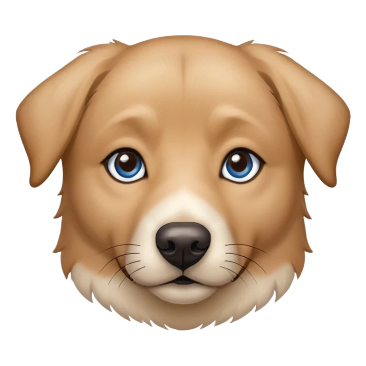 A shepard Labrador mix with one blue eye and one brown eye sticker