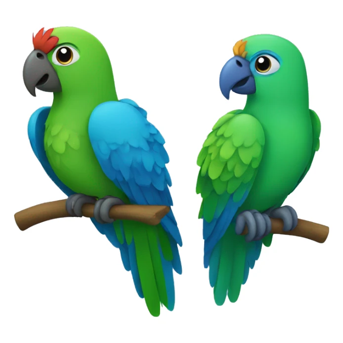 Blue parrot and Green parrot  sticker