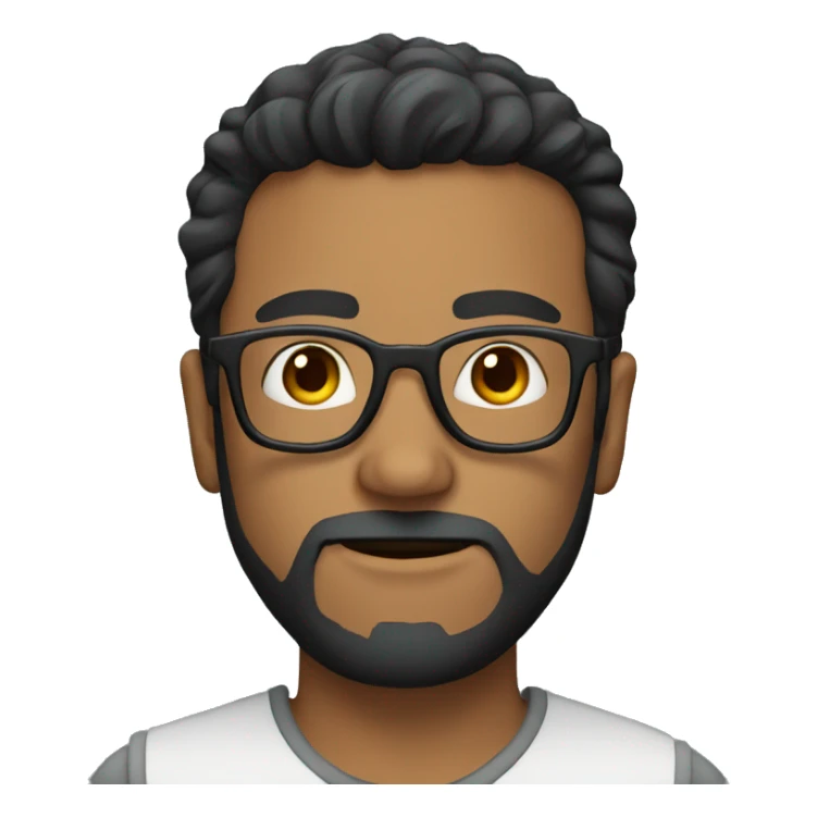 Guy with glasses, beard and dark hair sticker