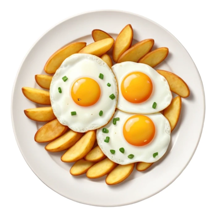 huevos fritos con patatas fritas  sticker