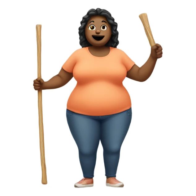 Draw a stick figure of a fat woman  sticker