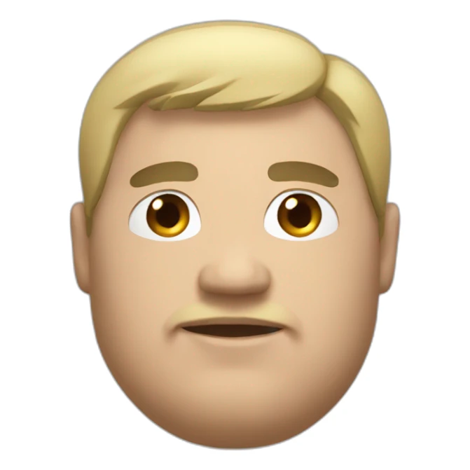 Fat man with black hair sticker