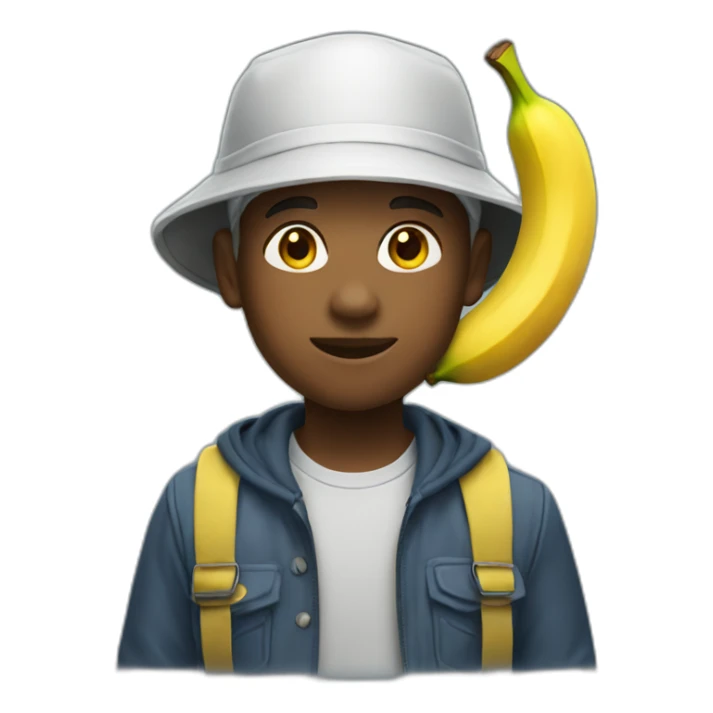 A Boy with An Banana bucket hat sticker