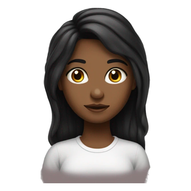 menina de olhos preto  cabelo muito longo cabelo preto e cabelo cacheado sticker