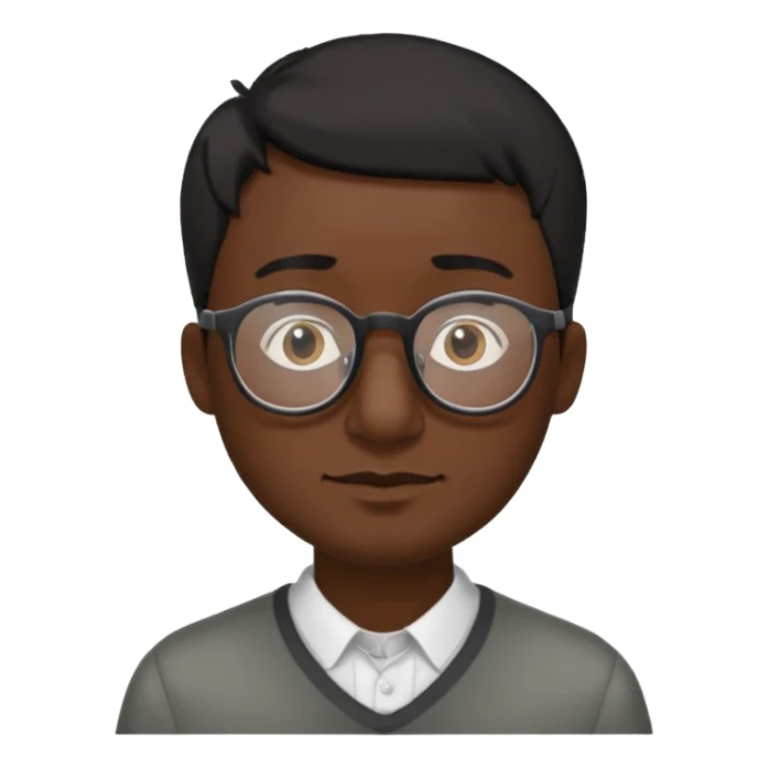 Emoli hombre con lentes poco cabello negro y nariz grande sticker