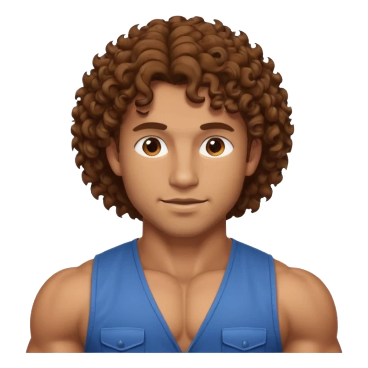 Hot male engineer with curly brown hair and muscles sticker