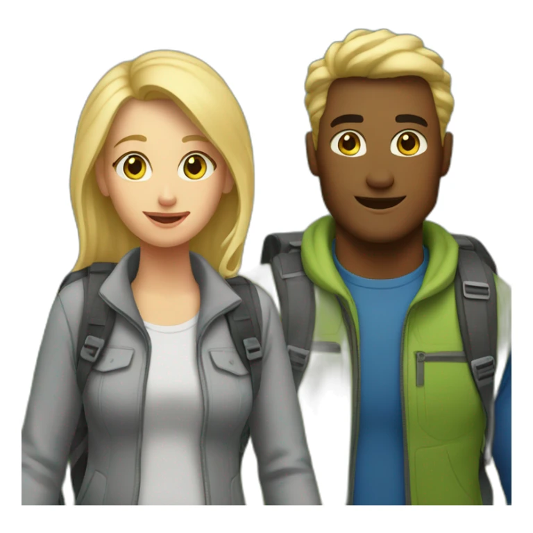 Mom and Dad Hiking blond Hair sticker