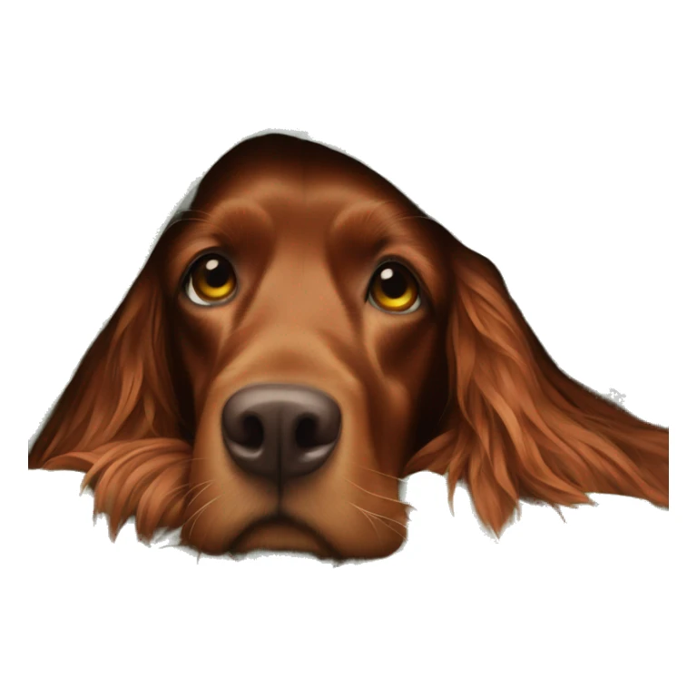 Irish setter and girl under blanket sticker