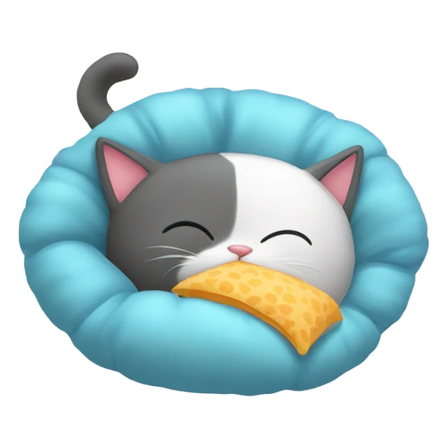 A cat eating a pillow that can breathe in the water ￼ sticker