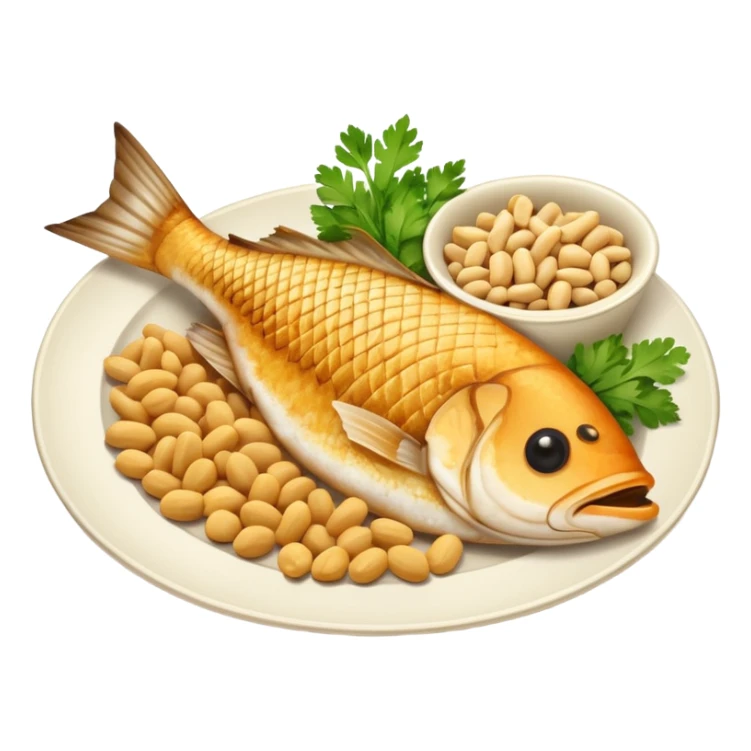 fish and peanut indonesian food sticker