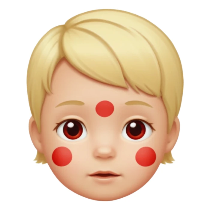 bebe com bolinhas vermelhas pequenas pelo corpo de tamanhos variados e loiro sticker