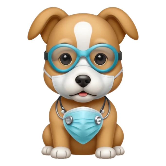 doctor dog Wearing Medical Mask sticker