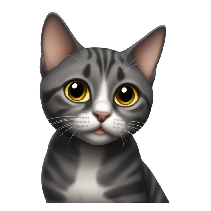 Black tabby British short hair cat sticker