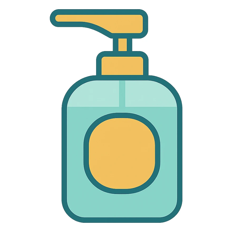 flat design style soap dispenser sticker