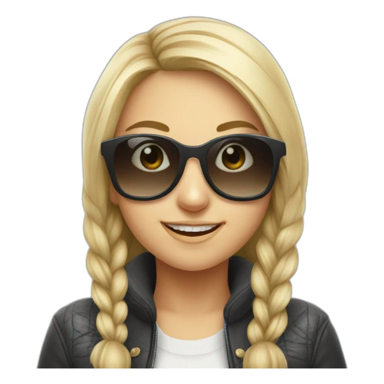 Smiling Slavic Girl Face with Sunglasses looking cool sticker