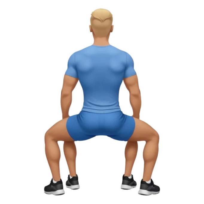 guy working out glutes with shirt on from the back sticker