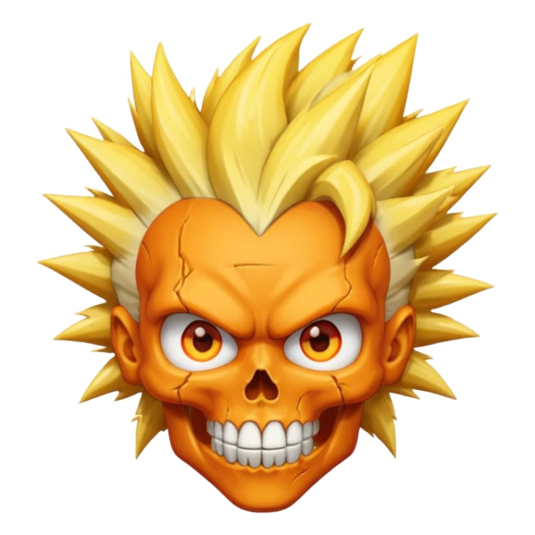 Skull with goku hair sticker