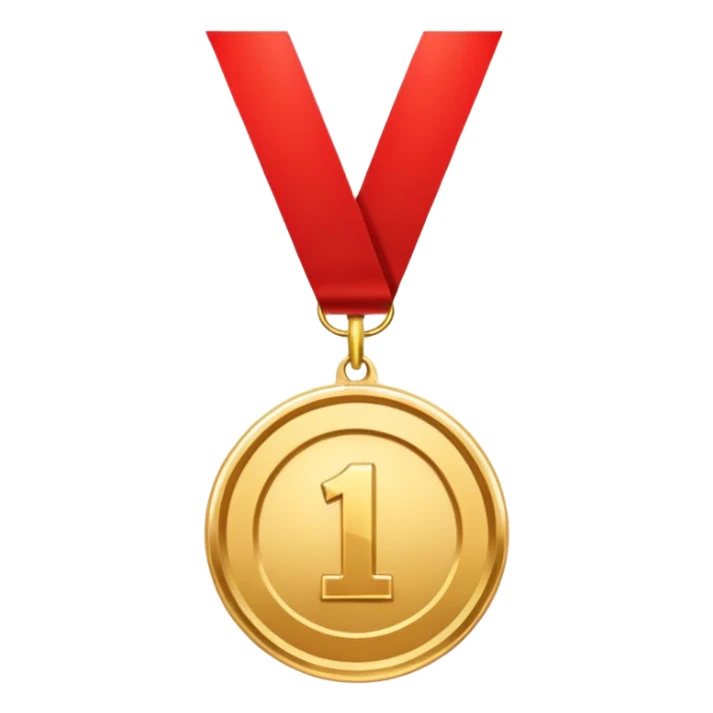 first place medal that is hung around the neck sticker