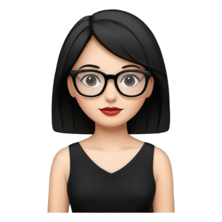 black glasses and black dresses woman sticker