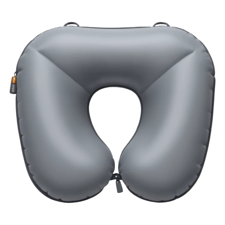 A compact inflatable travel pillow with a sleek surface and adjustable firmness. sticker