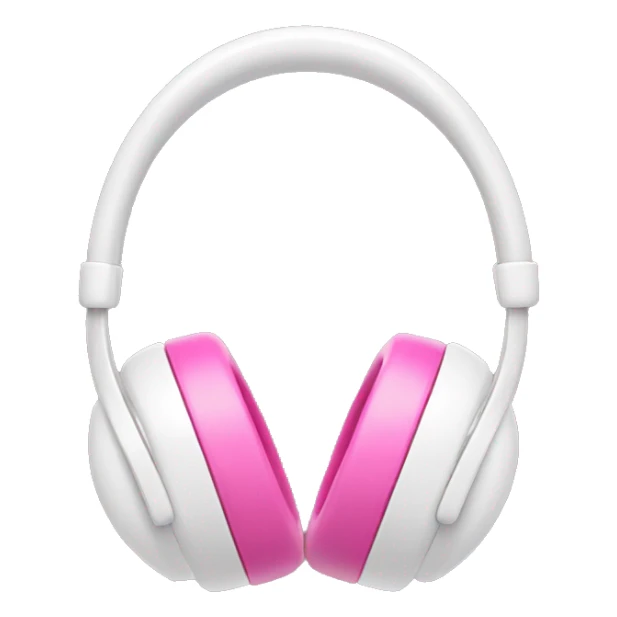 White headphones with pink bow sticker