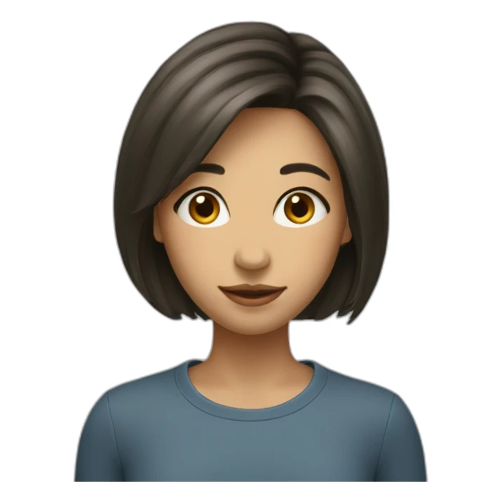 A girl with a big nose and short, beautiful hair sticker