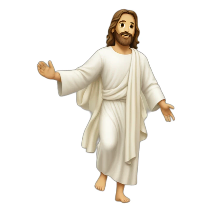 jesus qui fait un foot avec dieu sticker