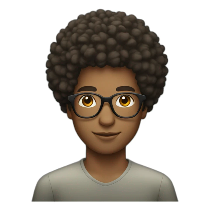 Young man with afro hair and glasses  sticker