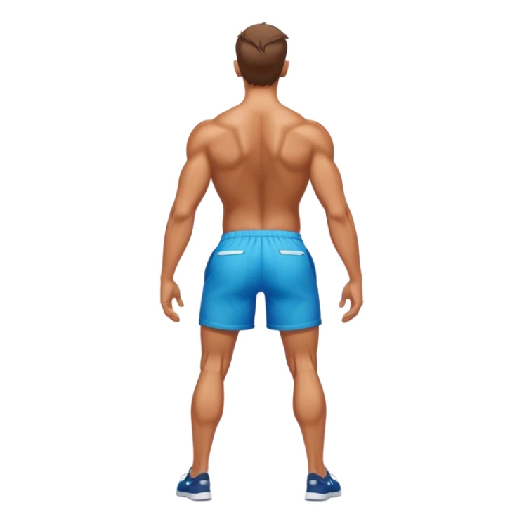 back view of calves muscles male wearing shorts sticker