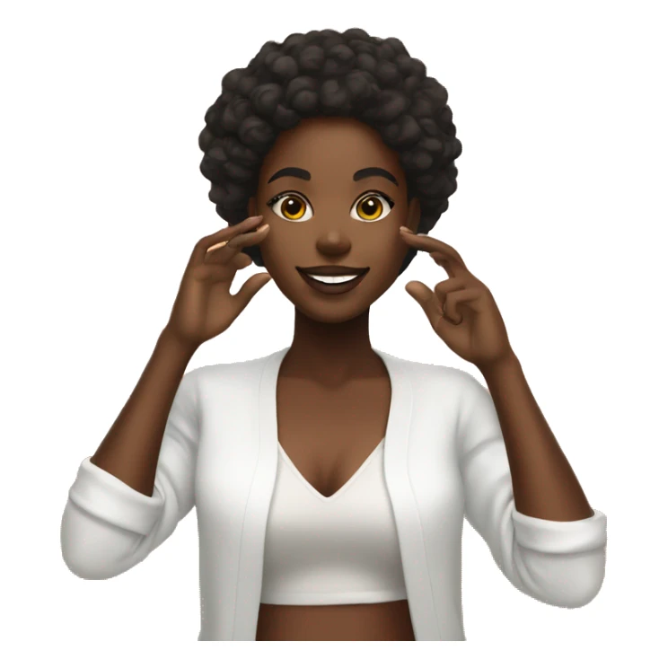 Black girl doing glow recipe skincare sticker