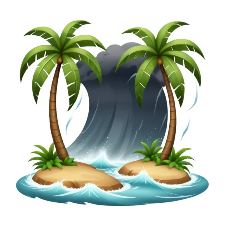 A hurricane on a tropical island  sticker