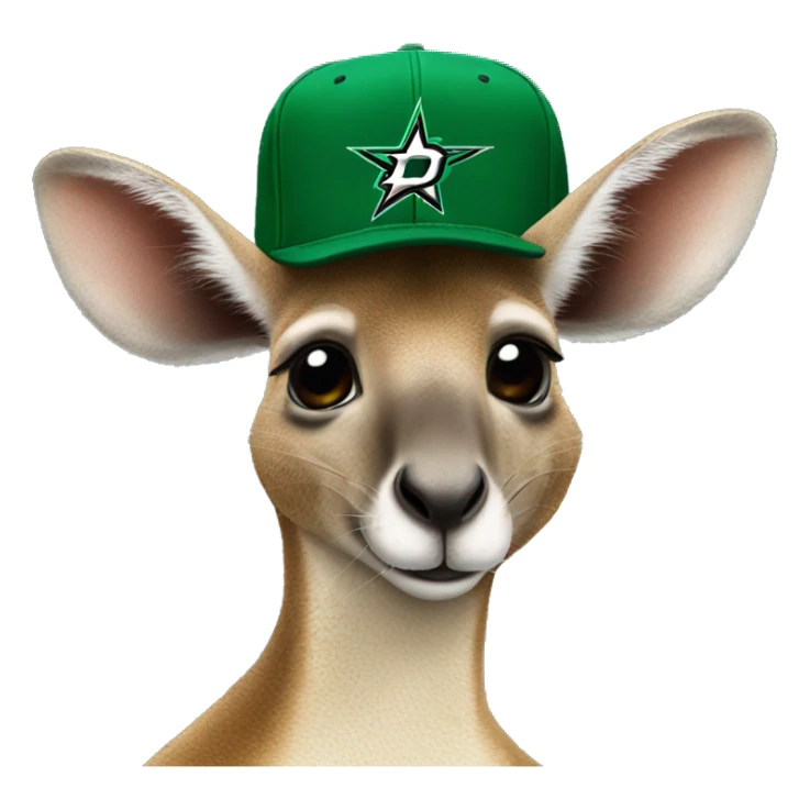 Kangaroo wearing a dallas stars hat sticker