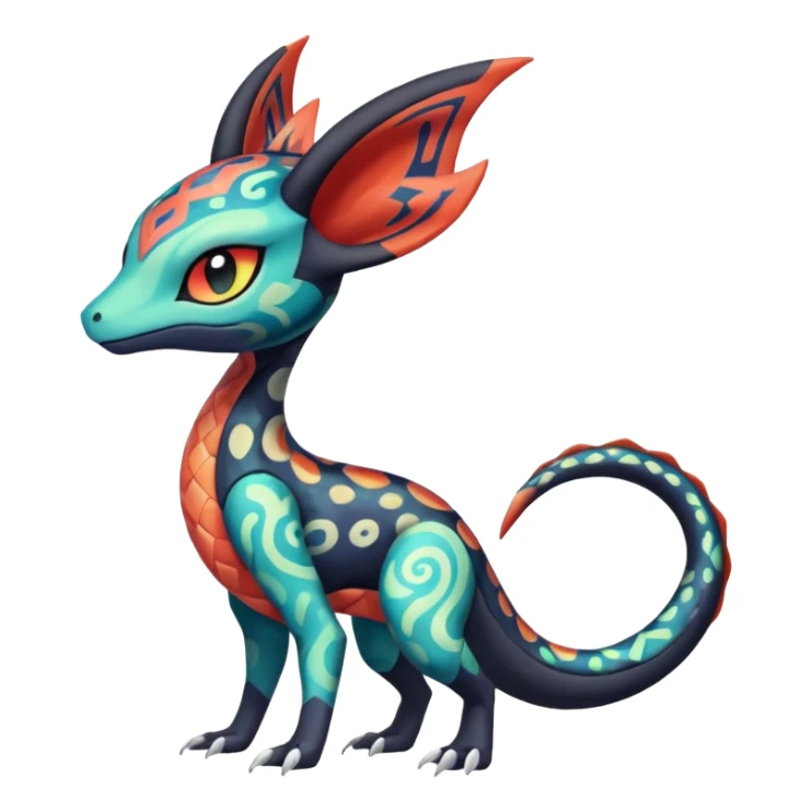 Colorful Translucent Tricky Hot Handsome Meloetta-Salandit-Nargacuga-Pokémon-Fakémon-fusion-hybrid-creature sticker