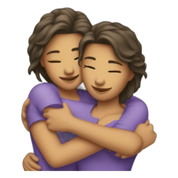 Two girl hug sticker