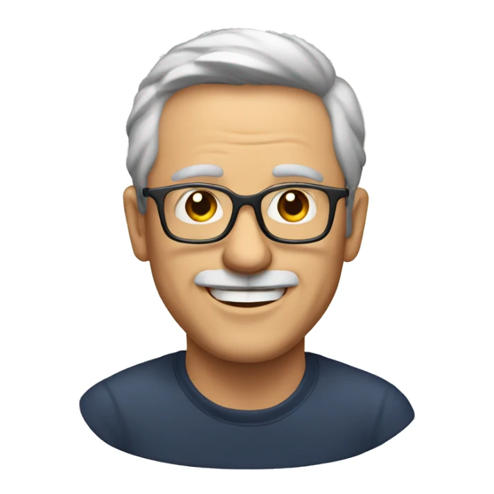 European smiling middle-aged man in glasses sticker