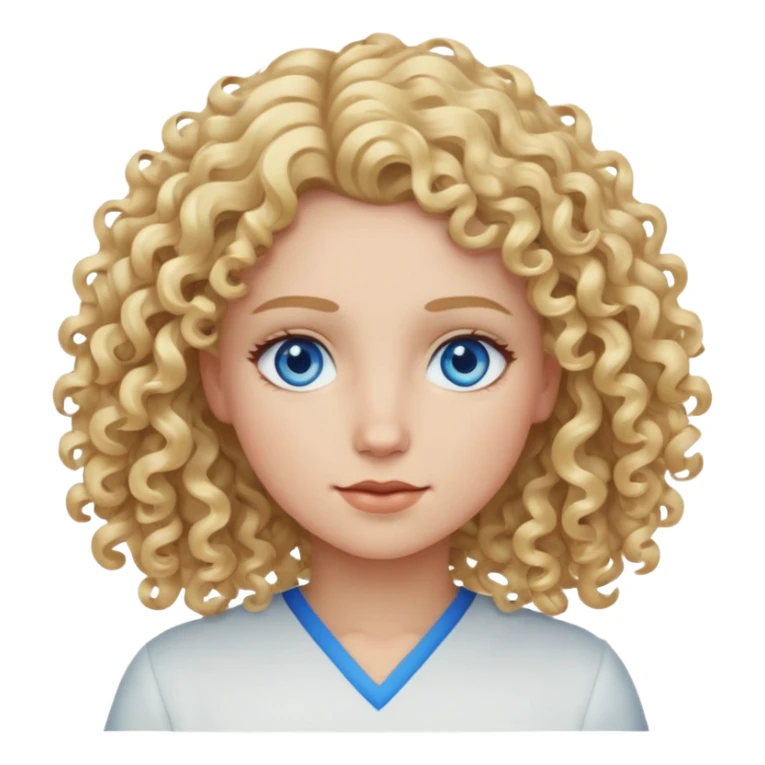 Me with curly blonde hair and blue eyes sticker