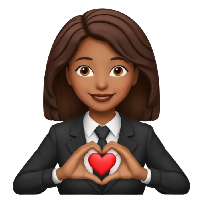 Black woman lawyer making heart shape with hands sticker