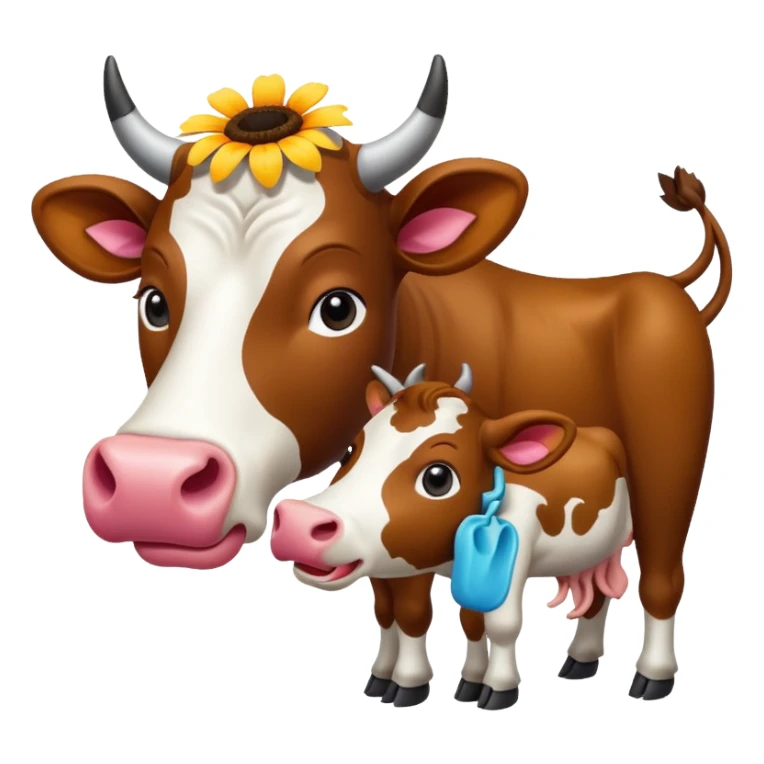 Pretty flower getting eaten by a cow sticker