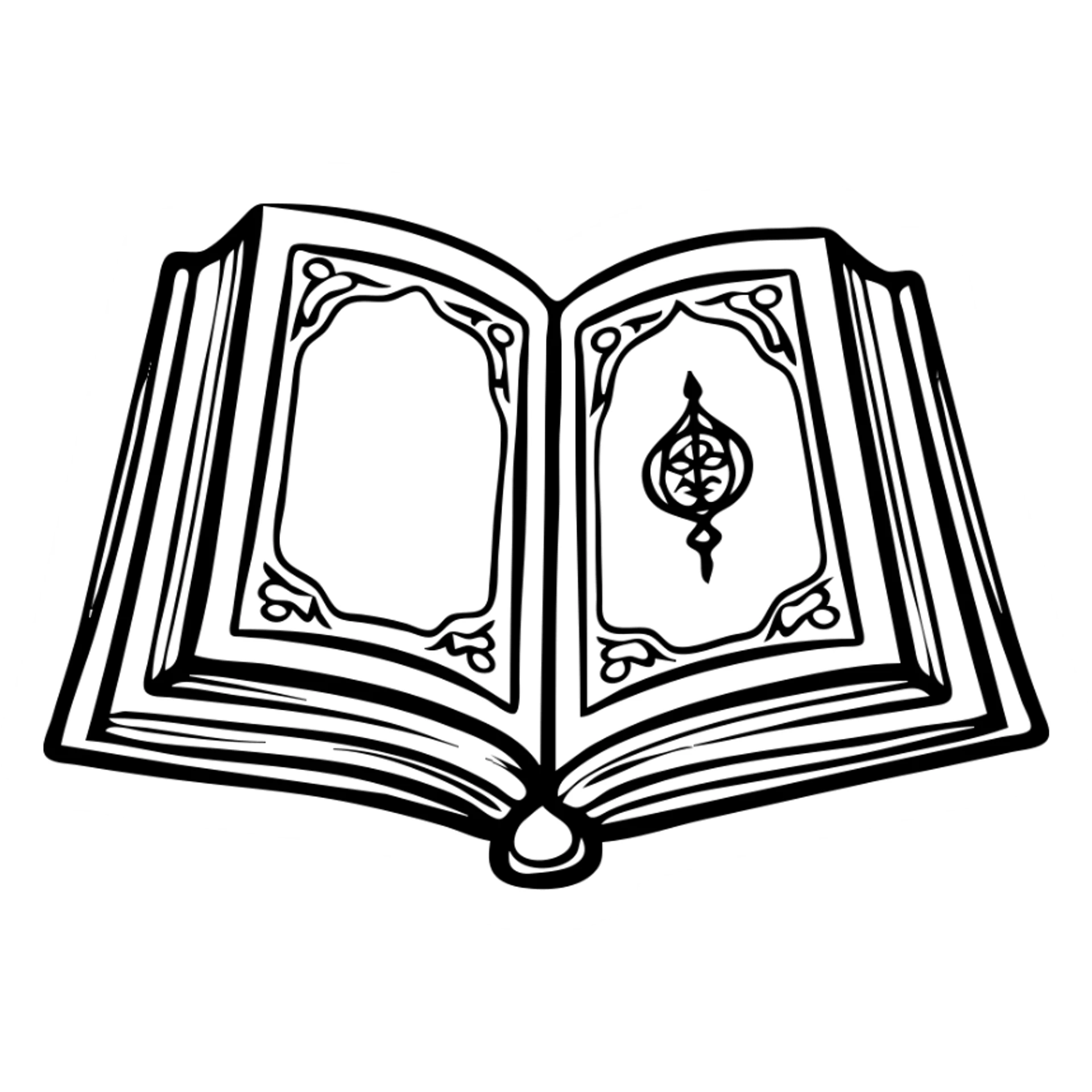 Open Quran mushaf with ornamental Islamic design sticker