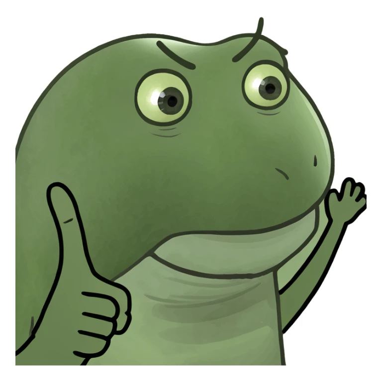 Confused babe with one hand up next to his hip sticker