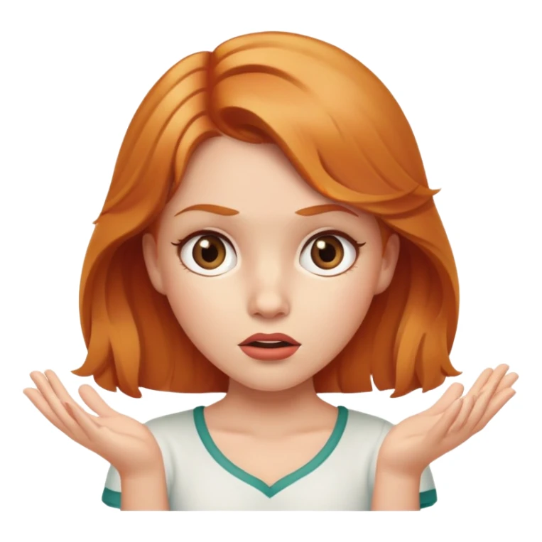 strawberry blonde girl with brown eyes shrugging sticker