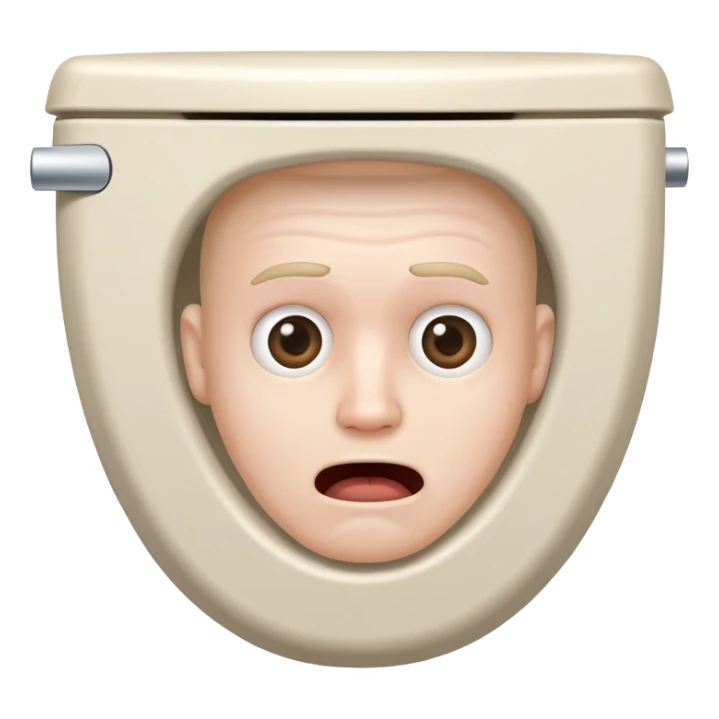 A toilet with a man’s head inside sticker