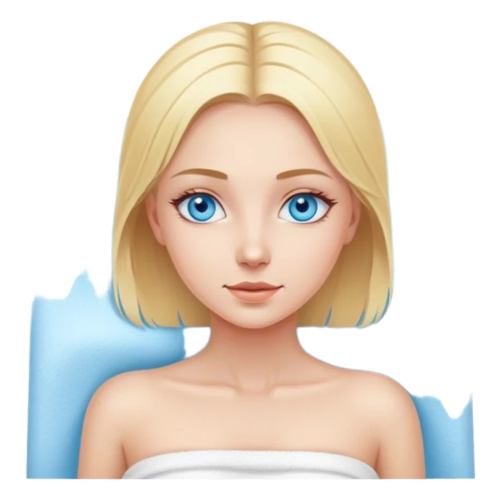 Blonde girl blue eyes spa massage table sticker