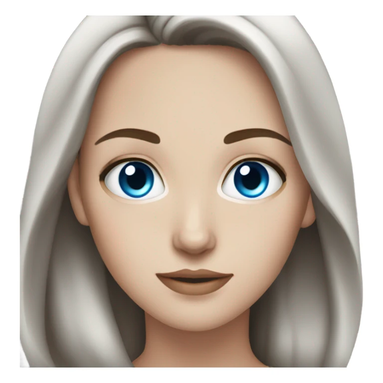 White girl blue eyes dark brown hair  sticker