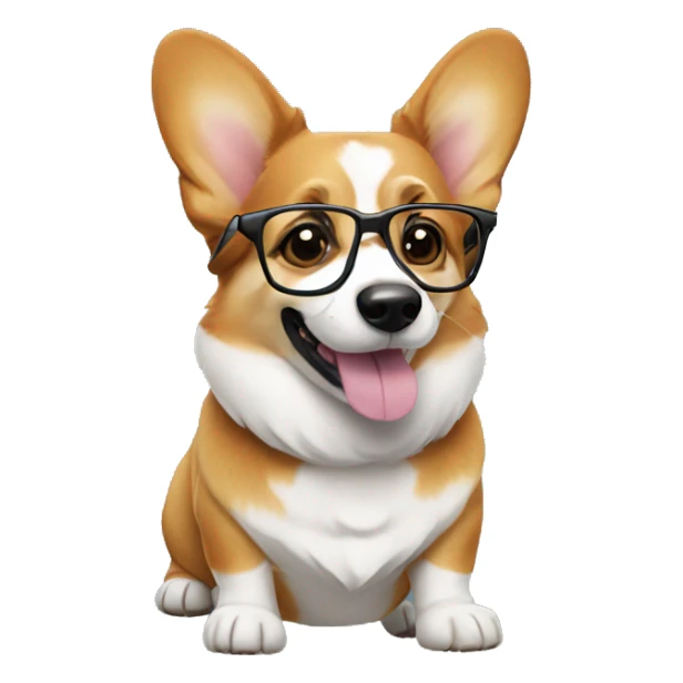 Corgi wearing glasses sticker