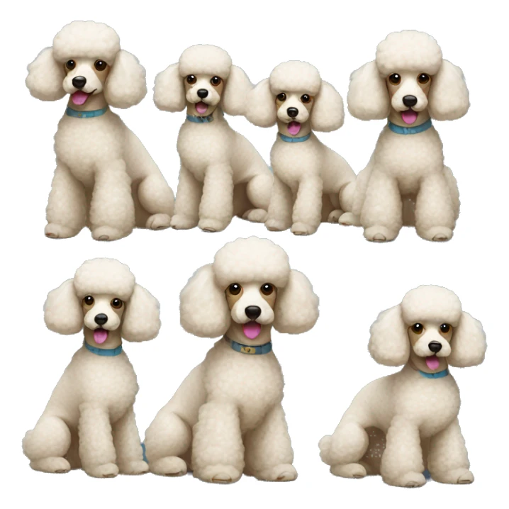 group of poodle dogs sticker