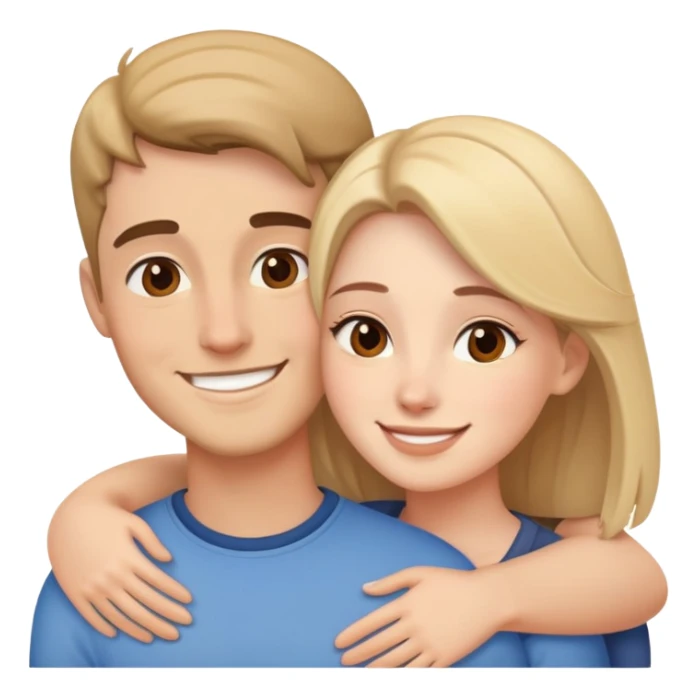 Hetero couple hug with warm smiles  sticker